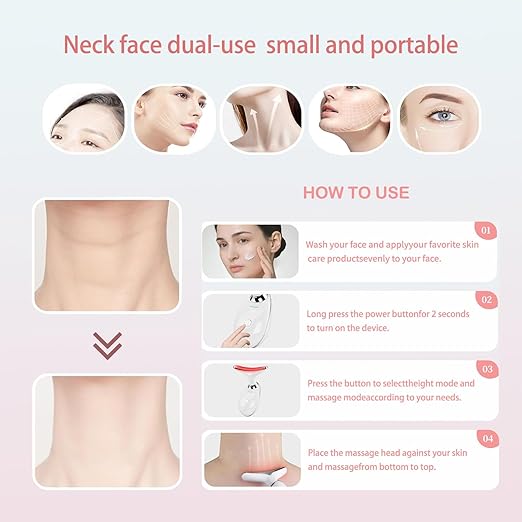 Red Light Therapy for Face, Neck Beauty Device Face Massage Tools Face Sculpting Lift Device Face Facial Massager Face Sculpting Tool Red Light Therapy Device